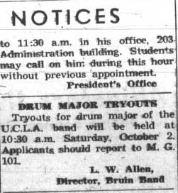 Drum Major tryouts, September 29, 1943