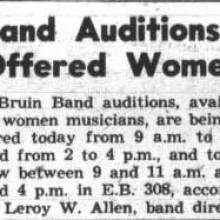 Band auditions offered to women, July 5, 1943