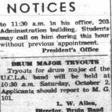 Drum Major tryouts, September 29, 1943