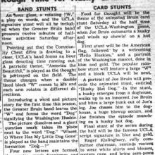 "Band antics threaten rough time" - Washington game, November 14, 1946