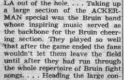 Chuck Panama - "Band served as backbone for cheering section," October 21, 1946