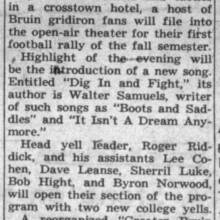 Reorganized Greater Bruin Band at rally, September 22, 1947