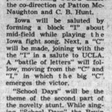 Band's debut at Iowa game, September 26, 1947