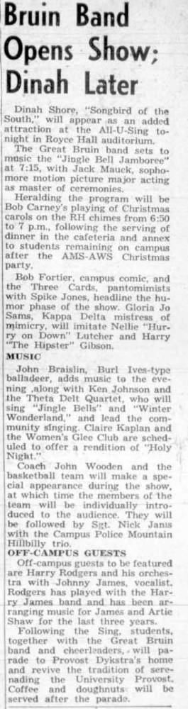 Band opens All-U Sing, December 15, 1948 