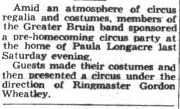 Band sponsored circus party, October 13, 1948