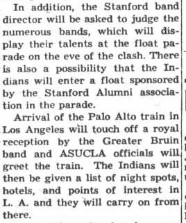 Band greets Stanford train, October 1, 1948