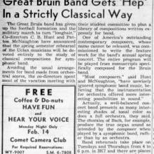 "Great Bruin Band gets help" - classical compositions, February 7, 1948