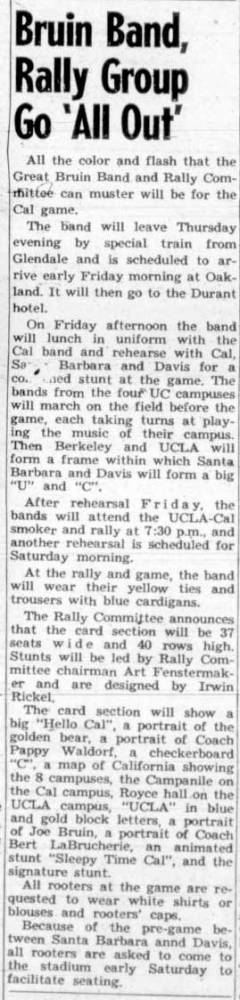 1948 Cal Trip - "Band goes all out." November 3, 1948