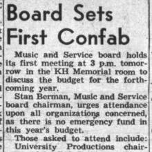 First meeting of Music Service Board, September 20 ,1950