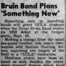 Band plans new formations, September 13, 1950