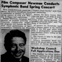 Alfred Newman conducts spring concert, May 25, 1950