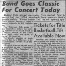 "Band goes classic for concert," March 7, 1950