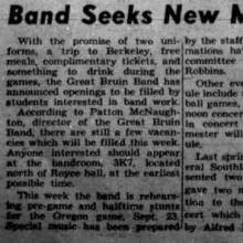 Band seeks new members, September 13, 1950