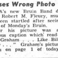 Daily Bruin uses wrong photo - Rober tFleury, October 2, 1951