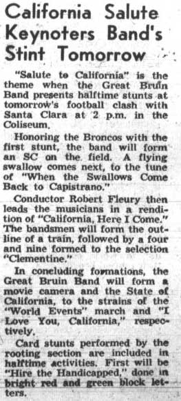 "Salute to California" show, October 5, 1951