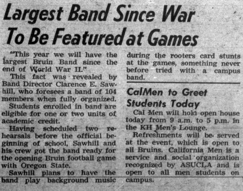 Largest Band since the end of World War II (104 members), Spetember 24, 1953