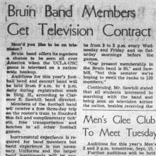 "Bruin Band members get television contract," September 14, 1953
