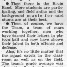 ASUC President mentions Band in message, October 14, 1953