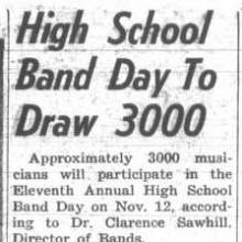 11th Annual High School Band Day, October 14, 1960