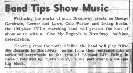 "Give my Regards to Broadway" show, November 18, 1960