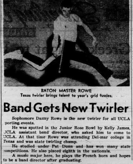 Feature on Band twirler Danny Rowe, October 10, 1961