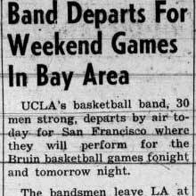 Varsity Band flies to Bay Area, February 24, 1961