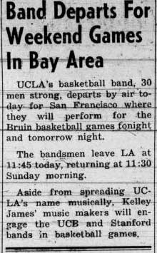 Varsity Band flies to Bay Area, February 24, 1961