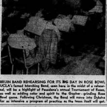 Photo - Band rehearsing music for 1962 Rose Bowl, December 15, 1961