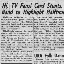 Band performs "Those Freshman Years" show, October 26, 1962