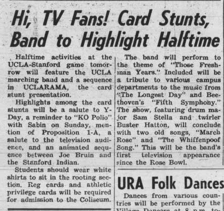 Band performs "Those Freshman Years" show, October 26, 1962