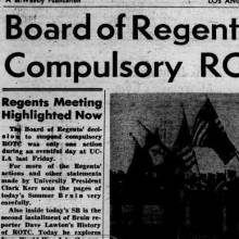 University of California suspends mandatory ROTC, June 26, 1962