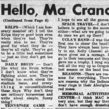 UCLA Rooter 'Ma' Crandall comments on Band, December 16, 1965