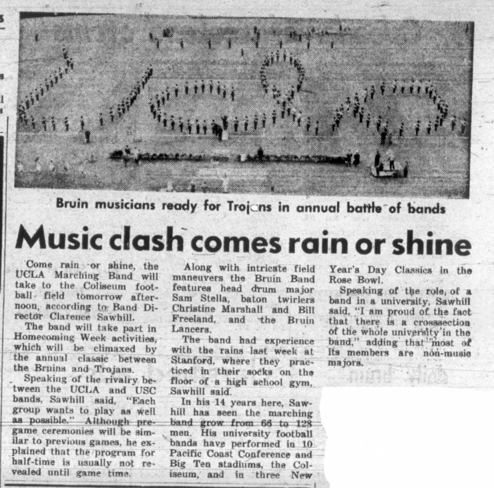 Sawhill comments on Band, Script UCLA photo. November 19, 1965