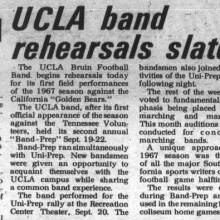 Band schedules Band-Prep (Band camp), September 26, 1967