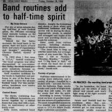 Band article - halftime shows, October 16, 1968