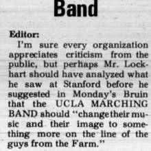 Response to criticism about Band, November 7, 1969