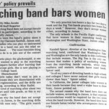 Marching Band bars women, November 12, 1970