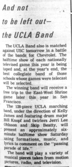 Battle of the Bands - UCLA Band article, November 20, 1970