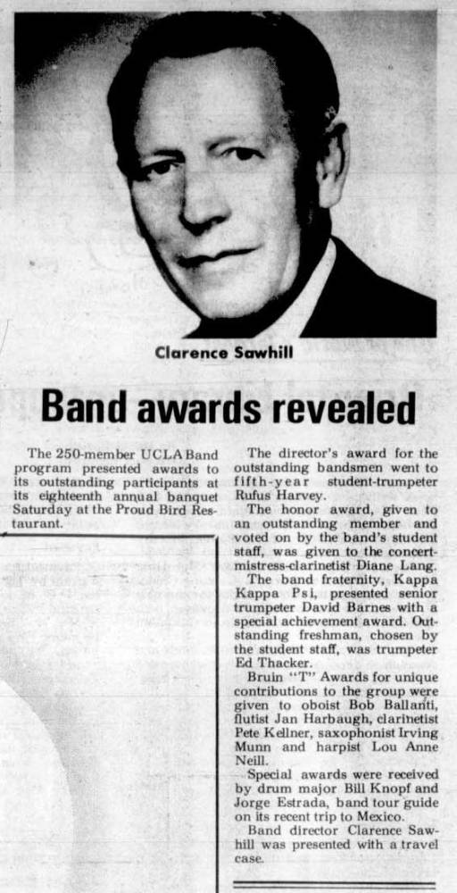 Band awards revealed, June 2, 1970