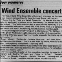 Wind Ensemble concert, November 15, 1971