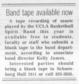 Band tape recording available for purchase, May 21, 1971