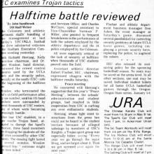 Halftime battle at USC game reviewed, November 21, 1972