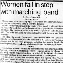 Women join Band, September 25, 1972
