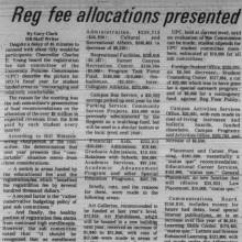 Reg. Fee allocations - Band, May 16, 1973