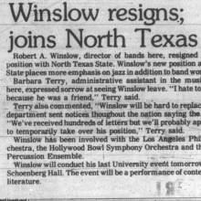 Robert Winslow resigns, May 21, 1975
