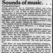 "Music Performance: Where to go and how?" feature, part 3 of 3, April 9, 1976