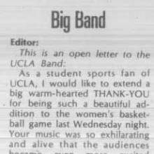 Open letter from fan thanking Band, January 1, 1976