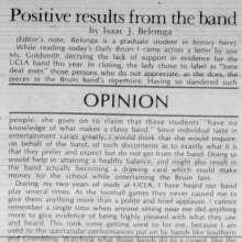 Opinion - "Positive Results from the Band," March 4, 1976