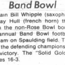 Band Bowl announcement, UCLA leads series 16-3. November 17, 1977