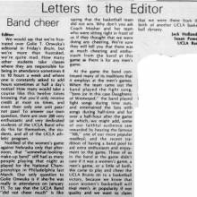 UCLA Band members' letter, January 28, 1977